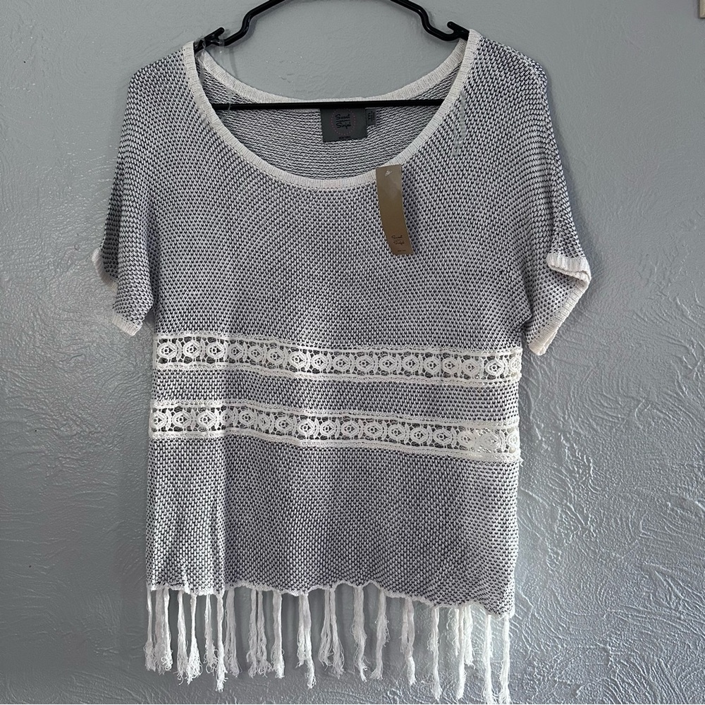 Sweet N Sinful Knit Fringe Top | Boho Festival Style | Size M - Picture 2 of 8